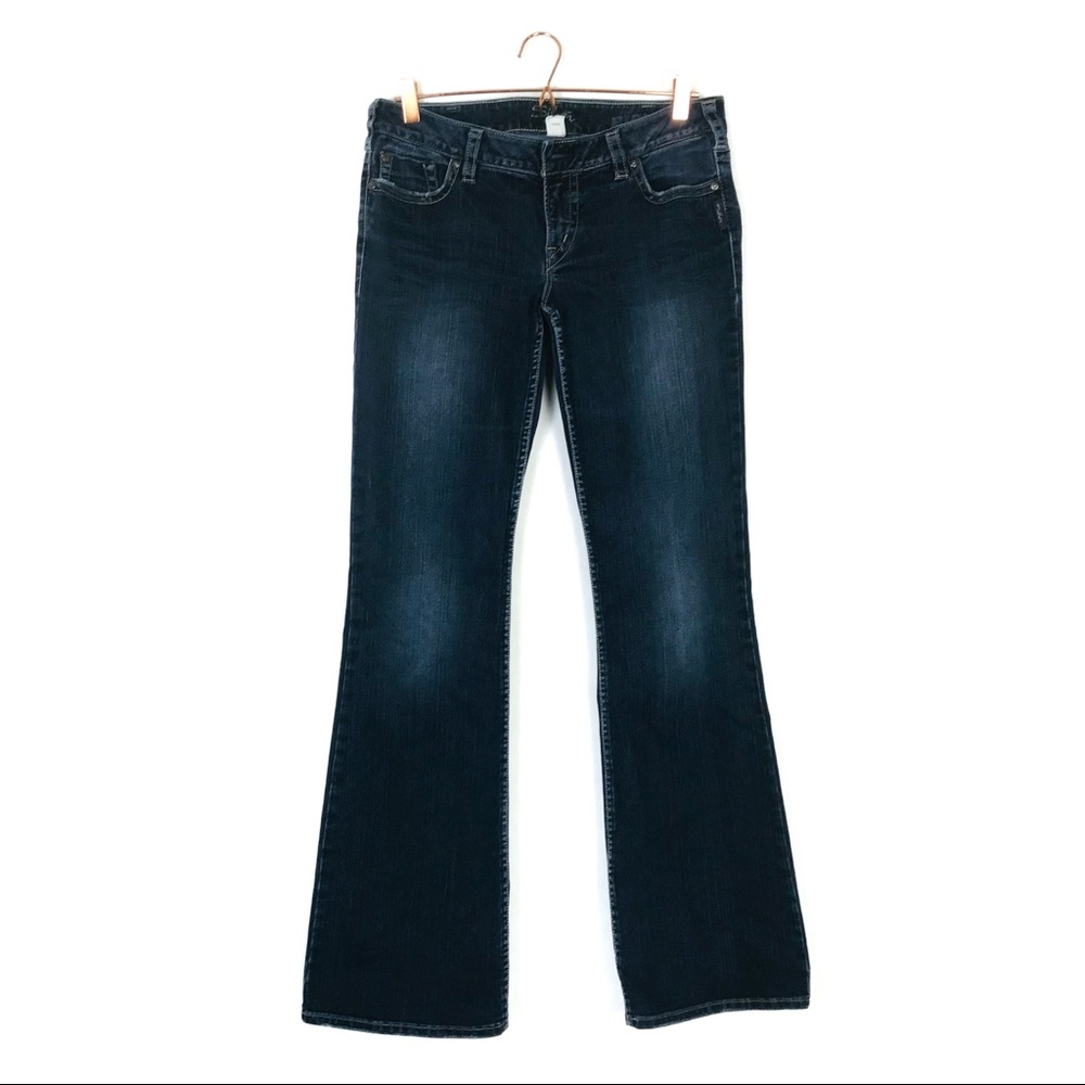 Silver Jeans pioneer boot cut dark wash jeans 32